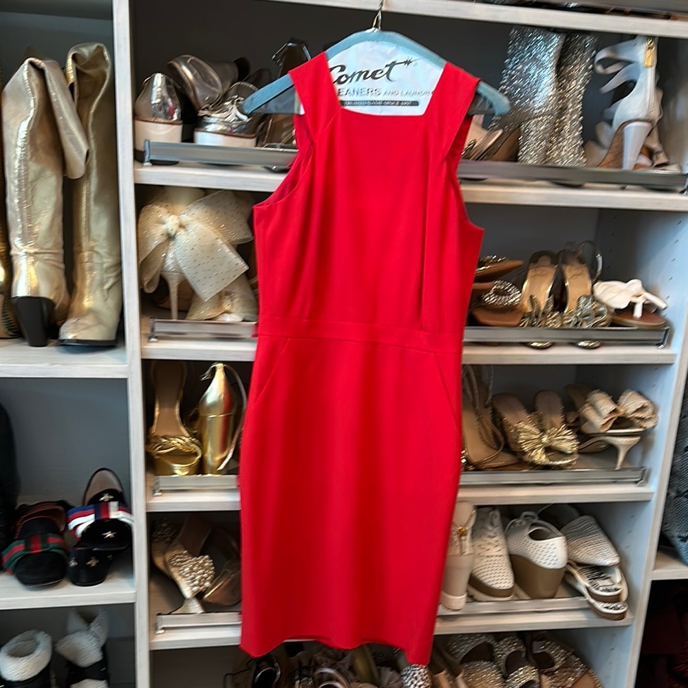 J. Crew Vibrant Red Midi Dress